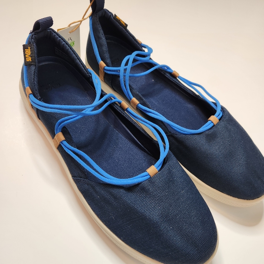 NWT Teva Black Iris & French Blue Voya Infinity Mary Jane Flats Womens Size 11 - Picture 3 of 8